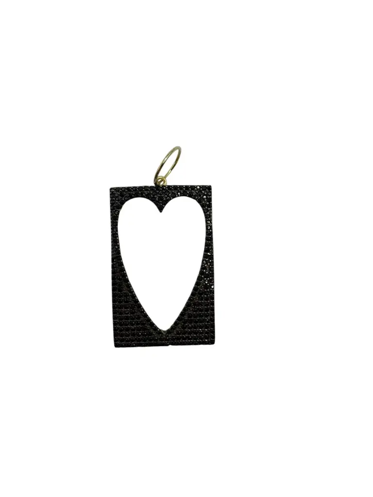 Framed In Love Charm Black Pave