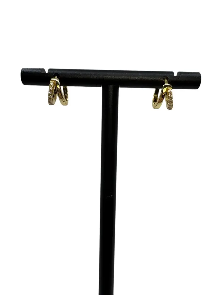 Sparkle Loop Huggies Yellow Gold