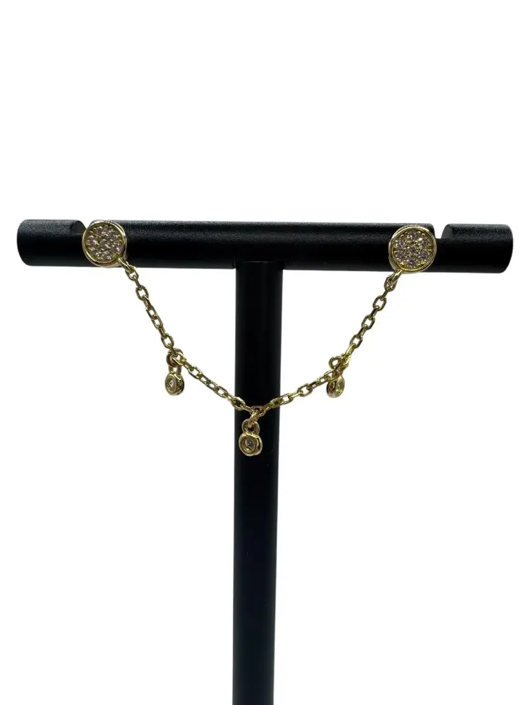 Double Sparkle Earring Yellow Gold