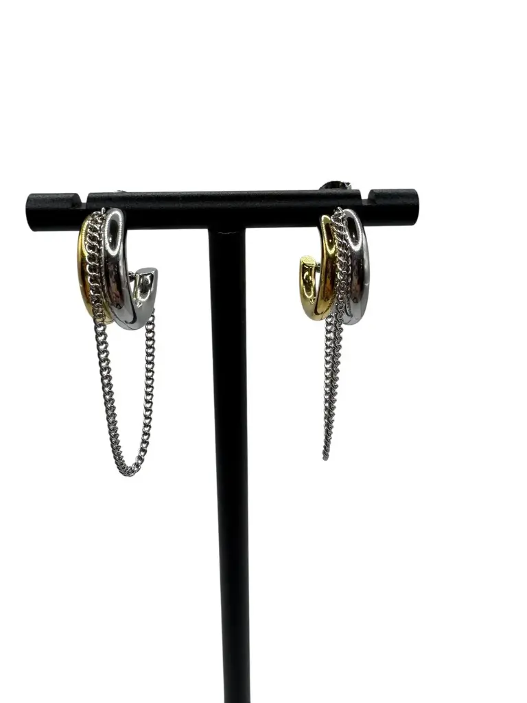 Two Tone Chain Hoops