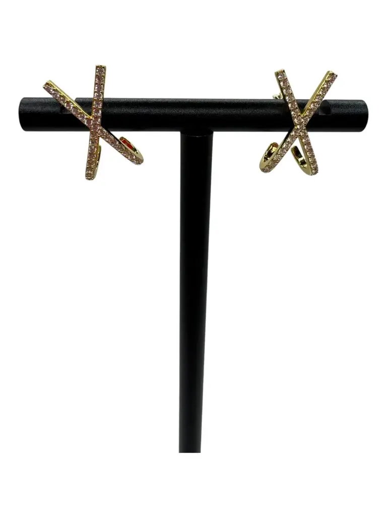 X Marks The Spot Earrings Yellow Gold