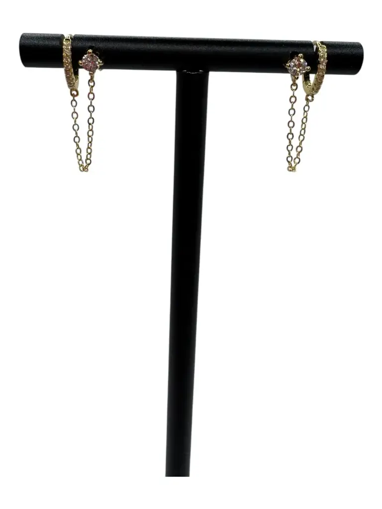 Stud and Chain Earrings