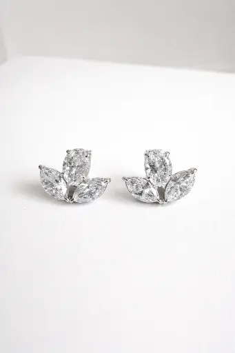 Tri-stone Flower Studs
