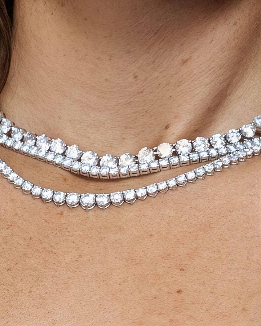 Layered diamond necklaces