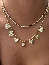 golden love charm nbecklace model image.webp