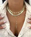 bezel square tennis necklace model image.webp