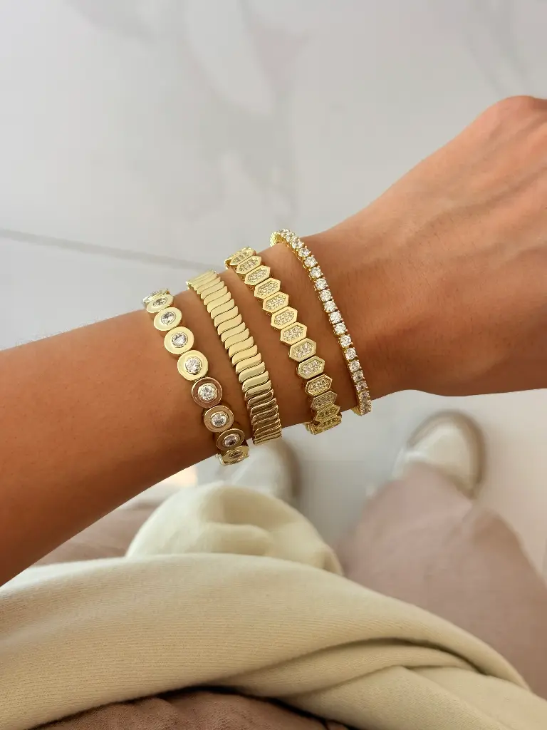 golden orbit bracelet model image.webp