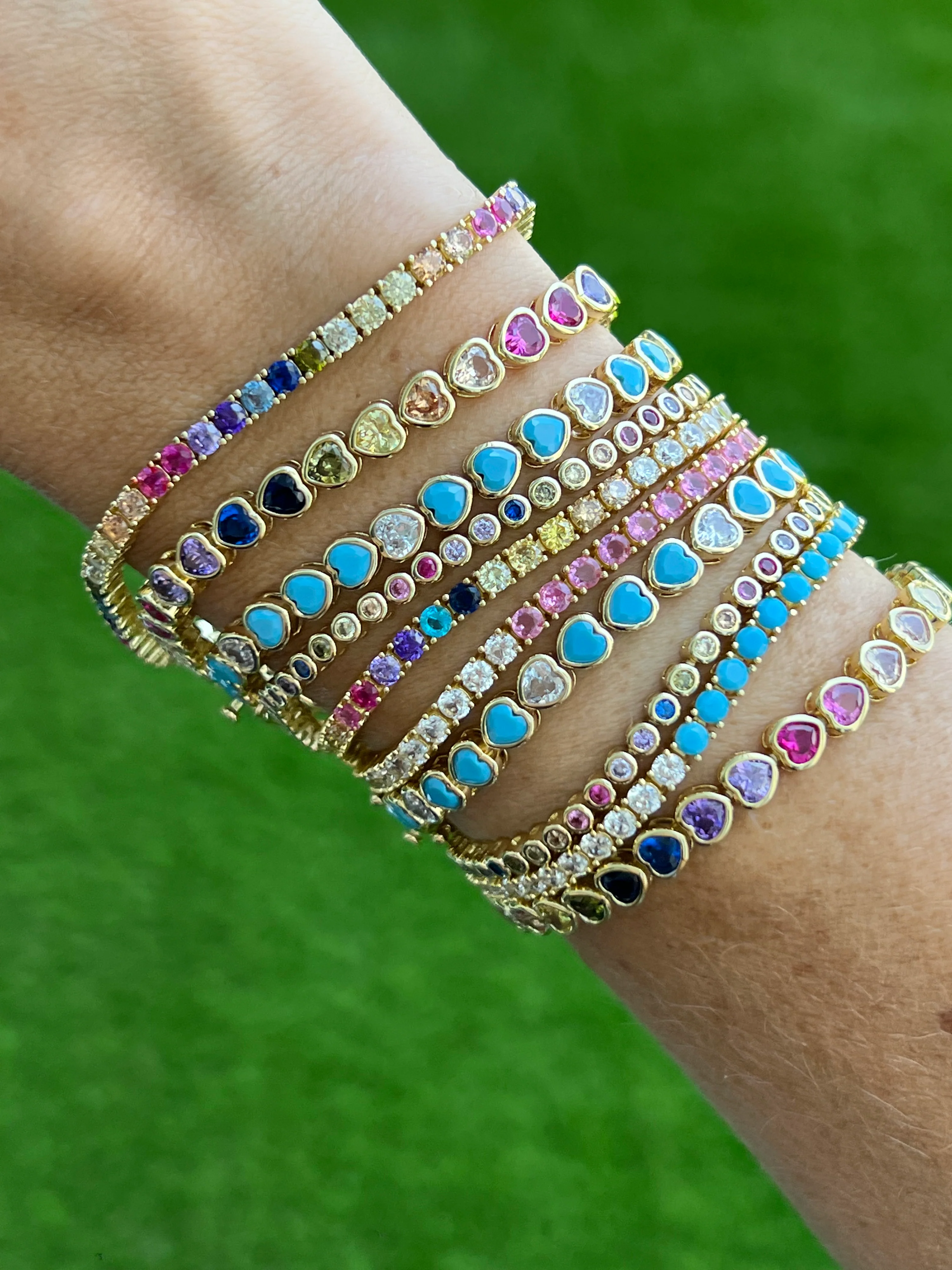 half rainbow bracelet model image.webp