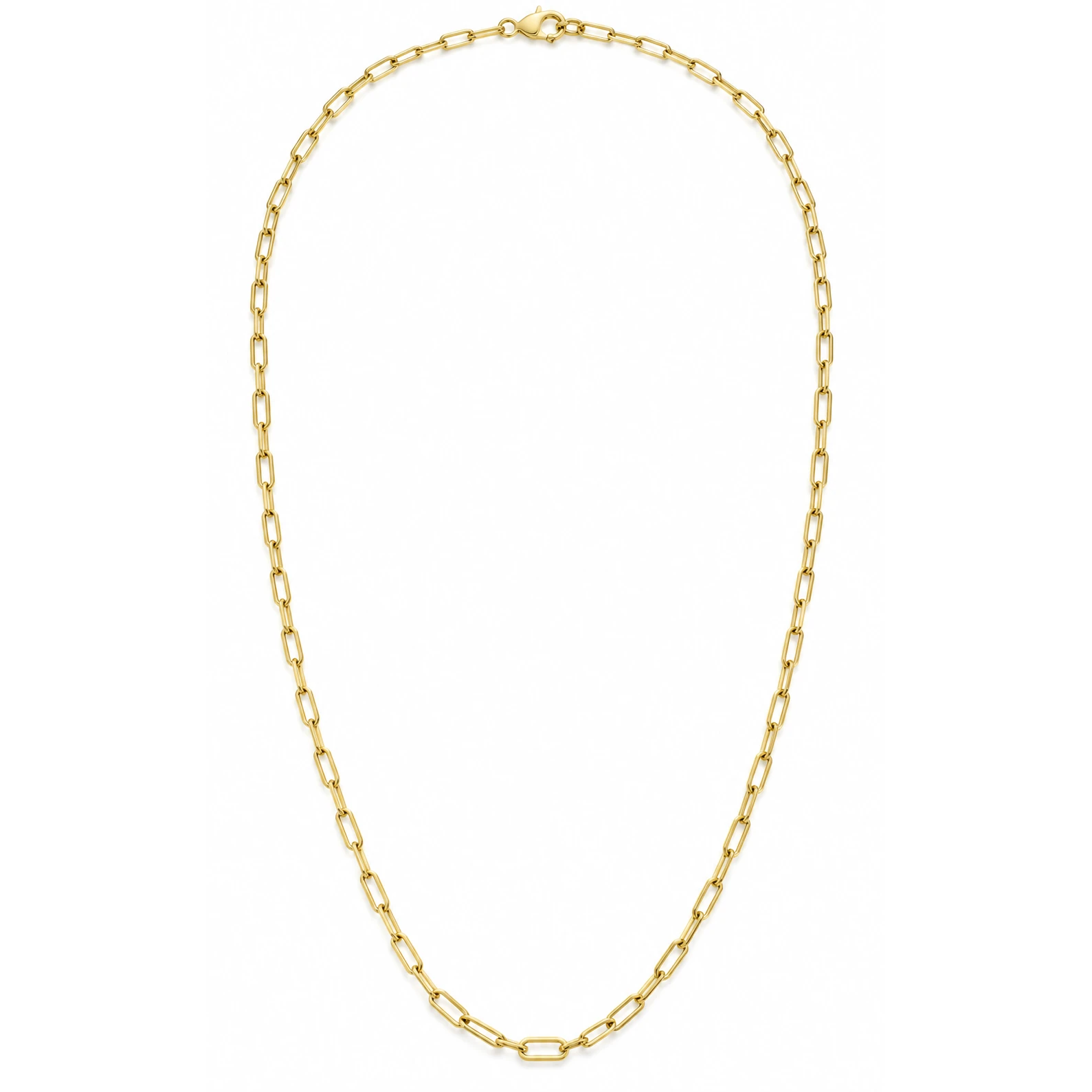 14k Plated Paper Clip Chain 24 Inch