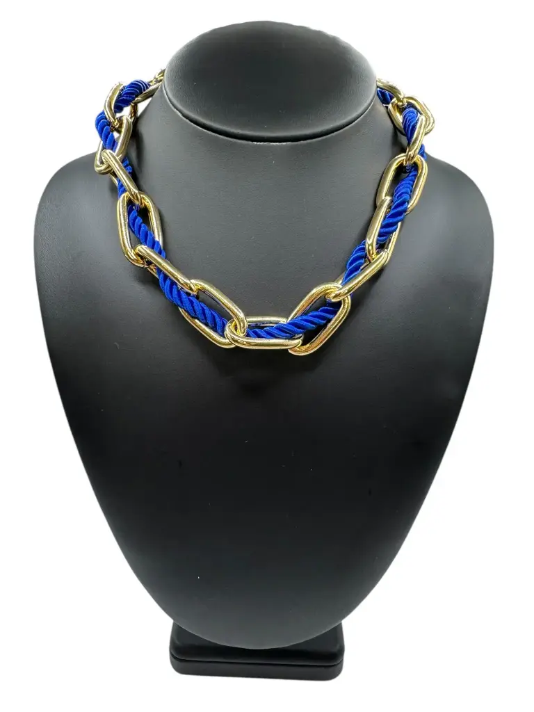Bold Link Necklace Midnight Blue