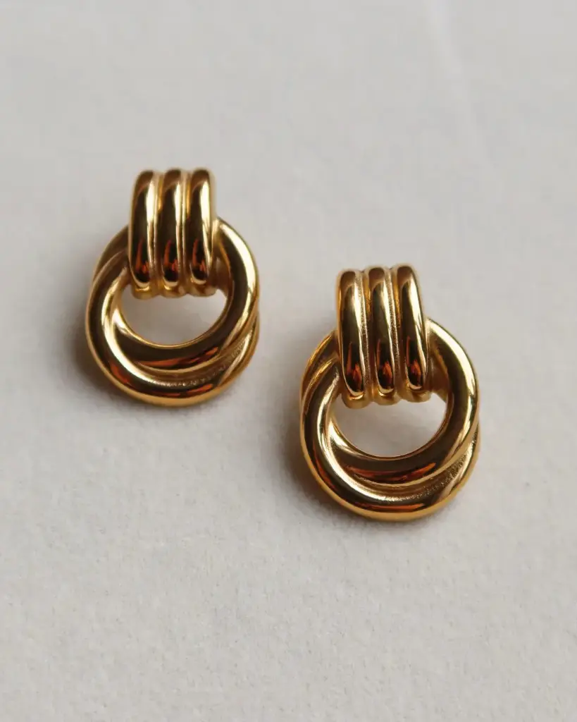 Yellow Gold Knot Earrings