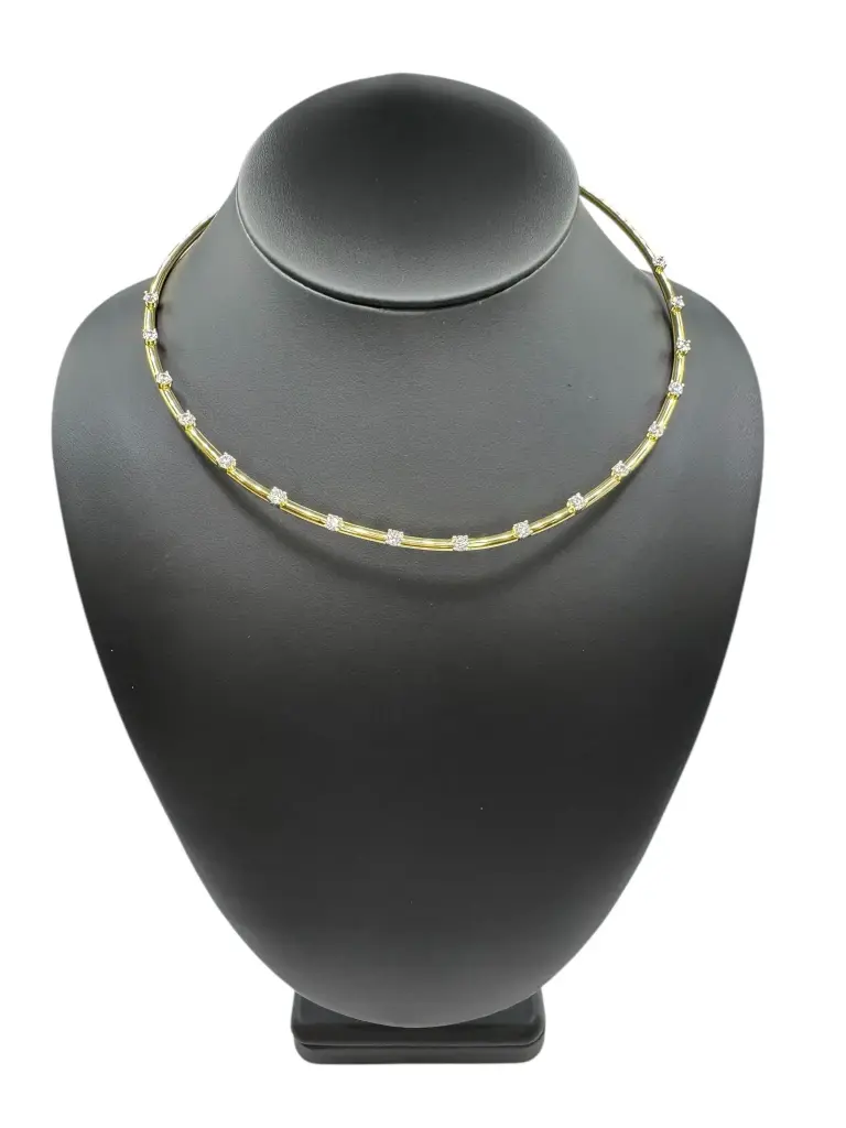 Yellow Gold Crystal Choker