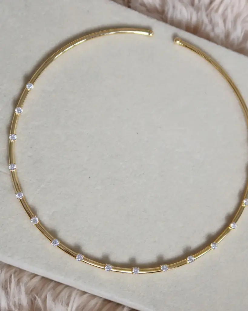 Yellow Gold Crystal Choker