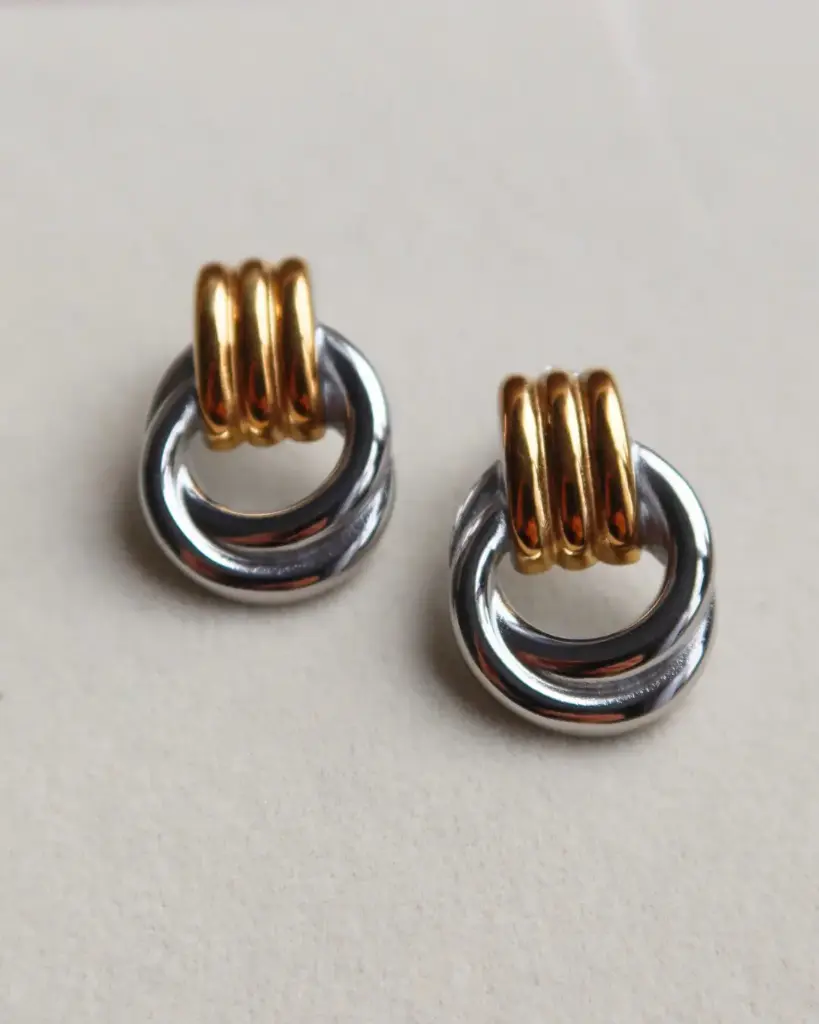 Two Tone Knot Earrings