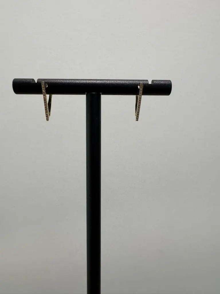 Mini V Diamond Huggie Earrings
