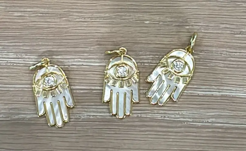 Pearl Hamsa Charm