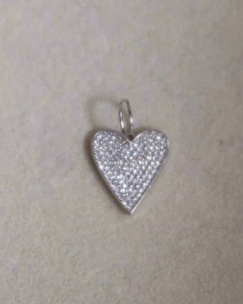 Shine On Heart Charm Sterling Silver