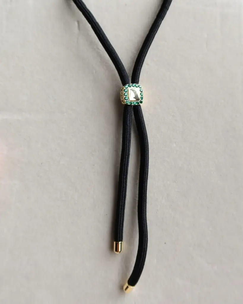 Turquoise Pave Luxe Cord Necklace