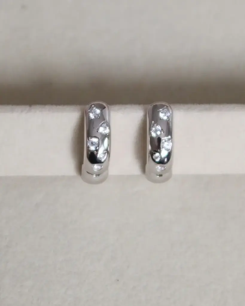 Gem Fusion Hoops Sterling Silver