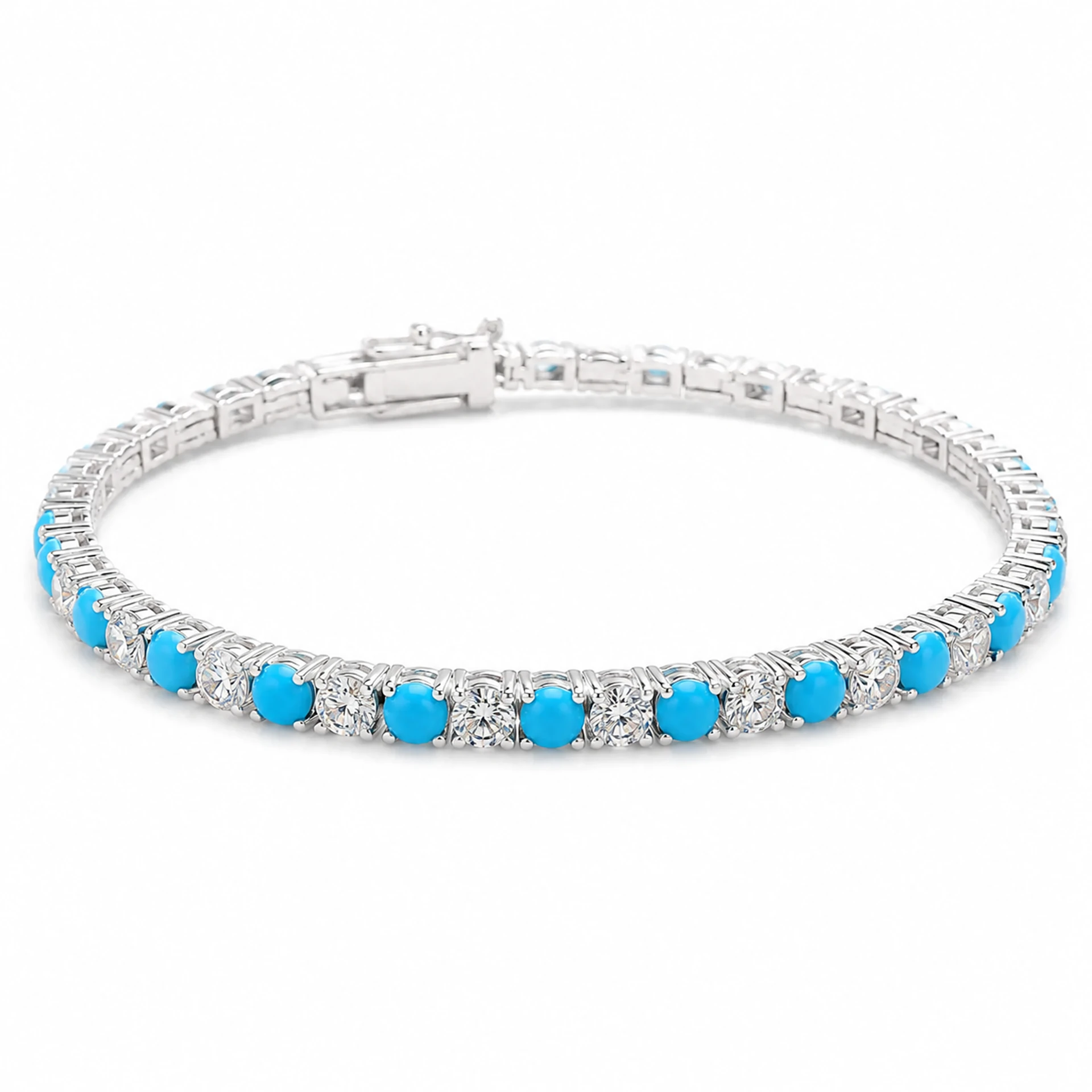 Turquoise Alternating Crystal Bracelet