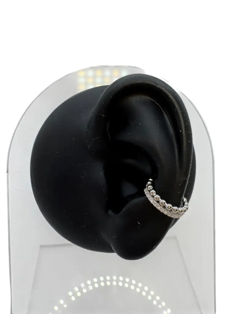 Beaded Ear Cuff Sterling Silver