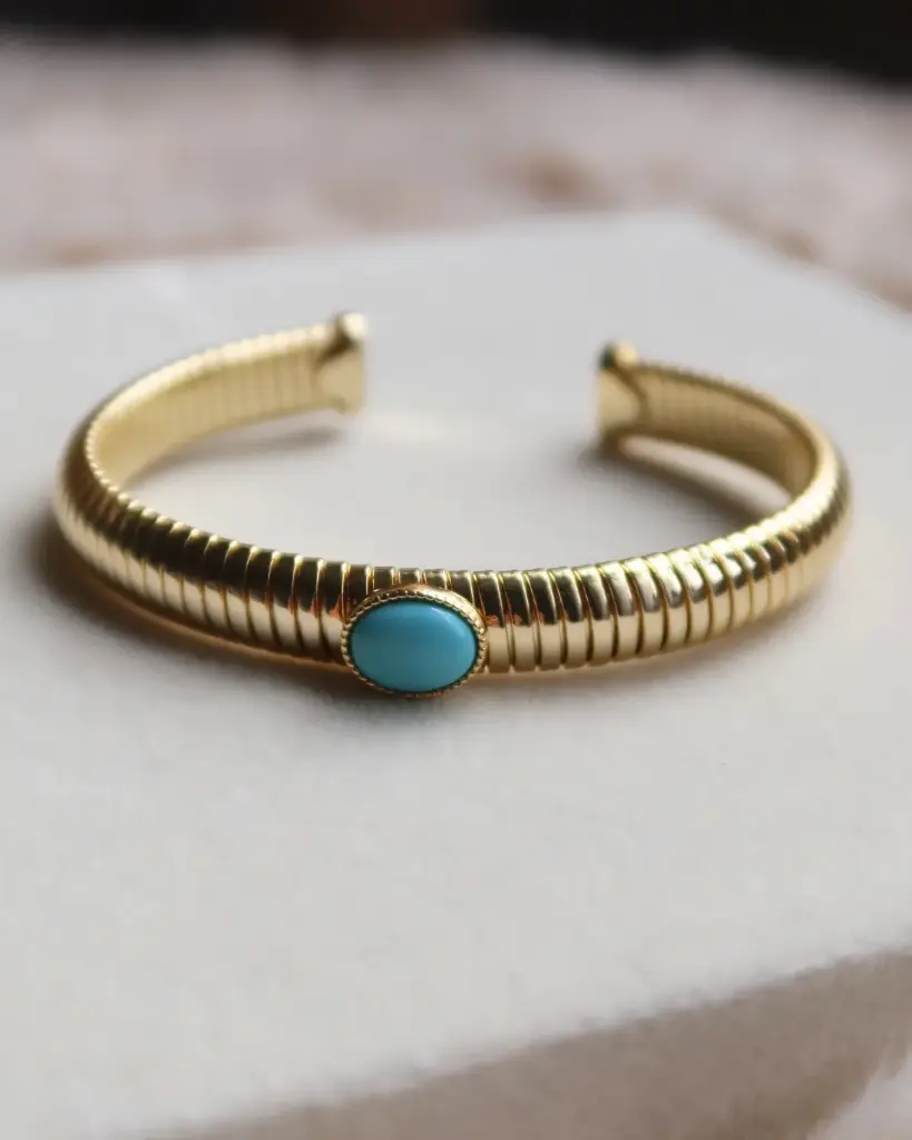 Single Stone Turquoise Bangle