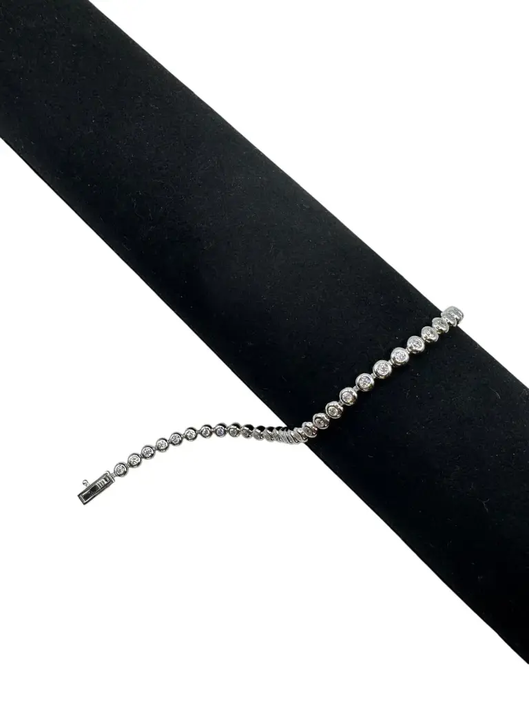 Bezel Tennis Bracelet White Gold