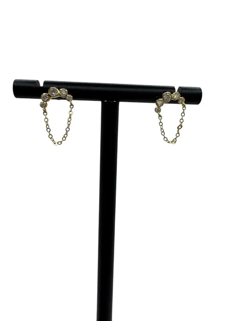 Royal Orbit Stud Earrings Yellow Gold