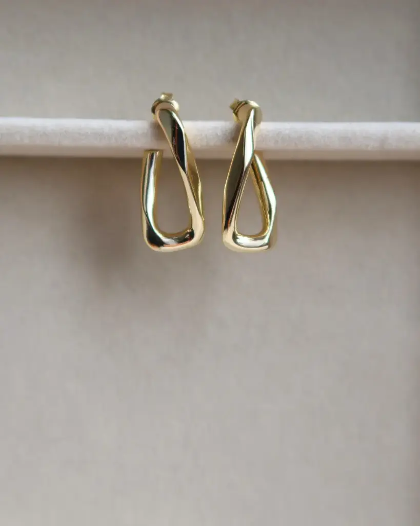 Yellow Gold Twist Earrings