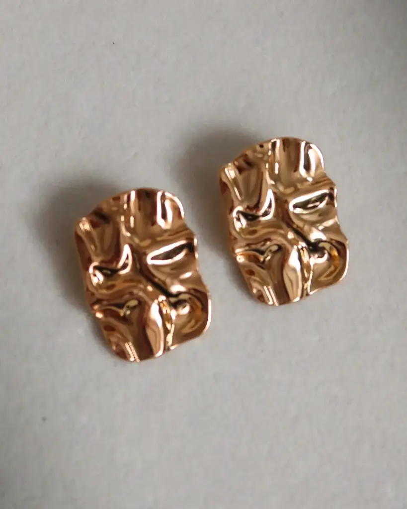 Gold Hammered Earrings