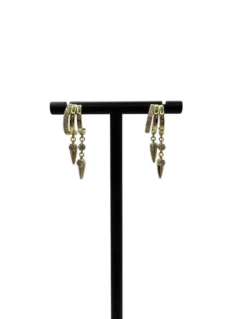 Luna Charm Huggies Yellow Gold