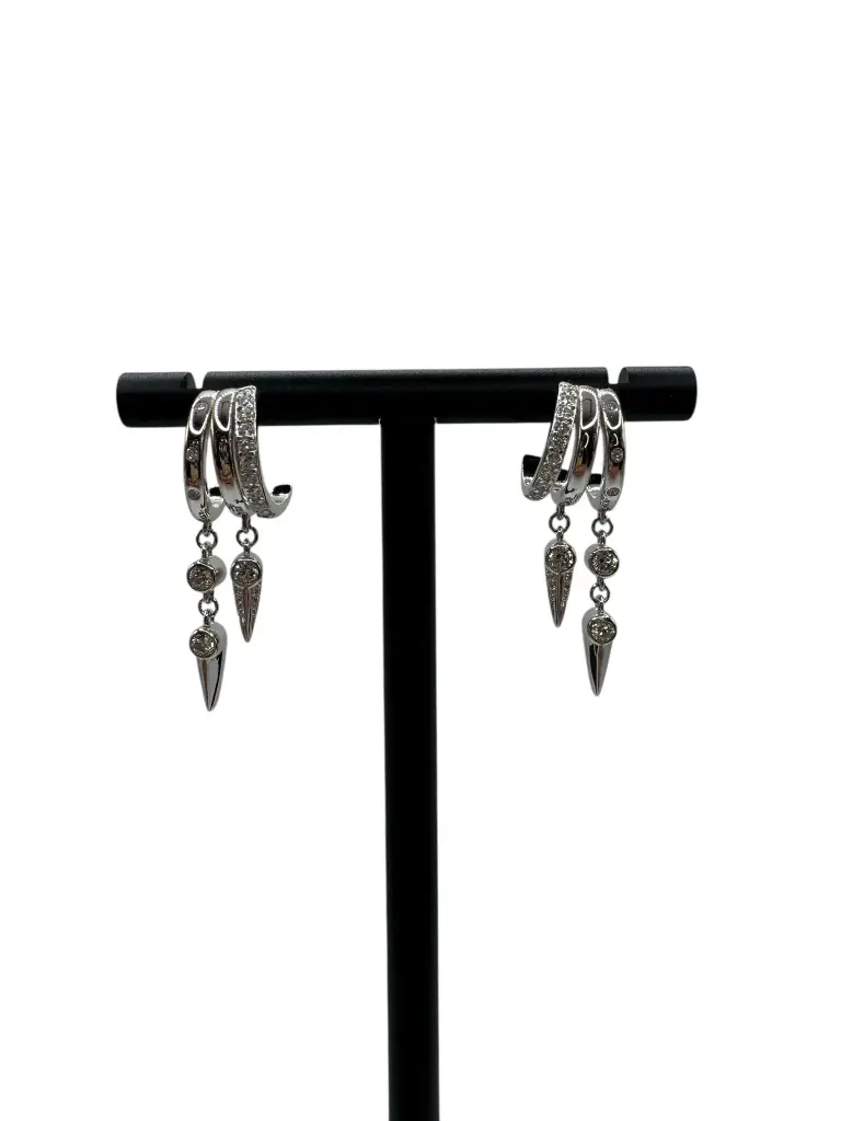 Luna Charm Huggies Sterling Silver