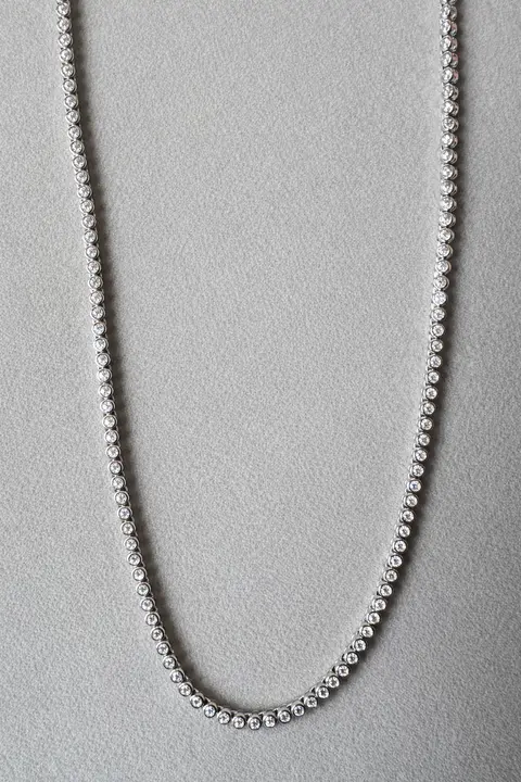 Crystal Bezel Tennis Necklace