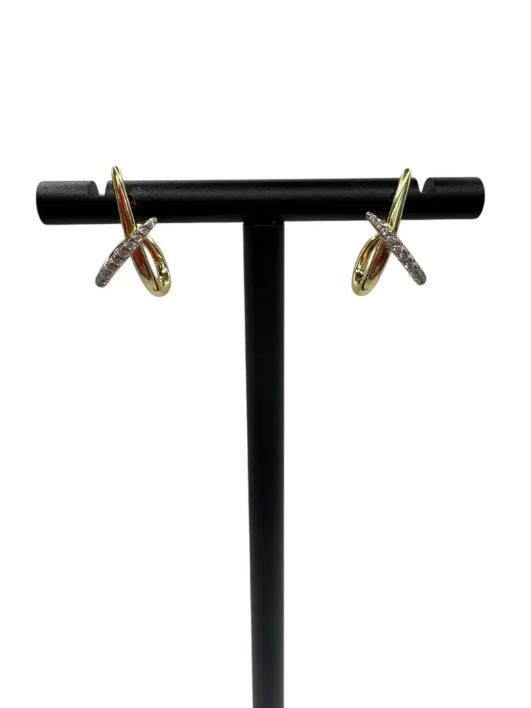 Criss Cross Two Tone Earring