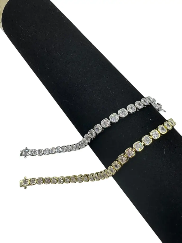 Cushion Bezel Tennis Bracelets