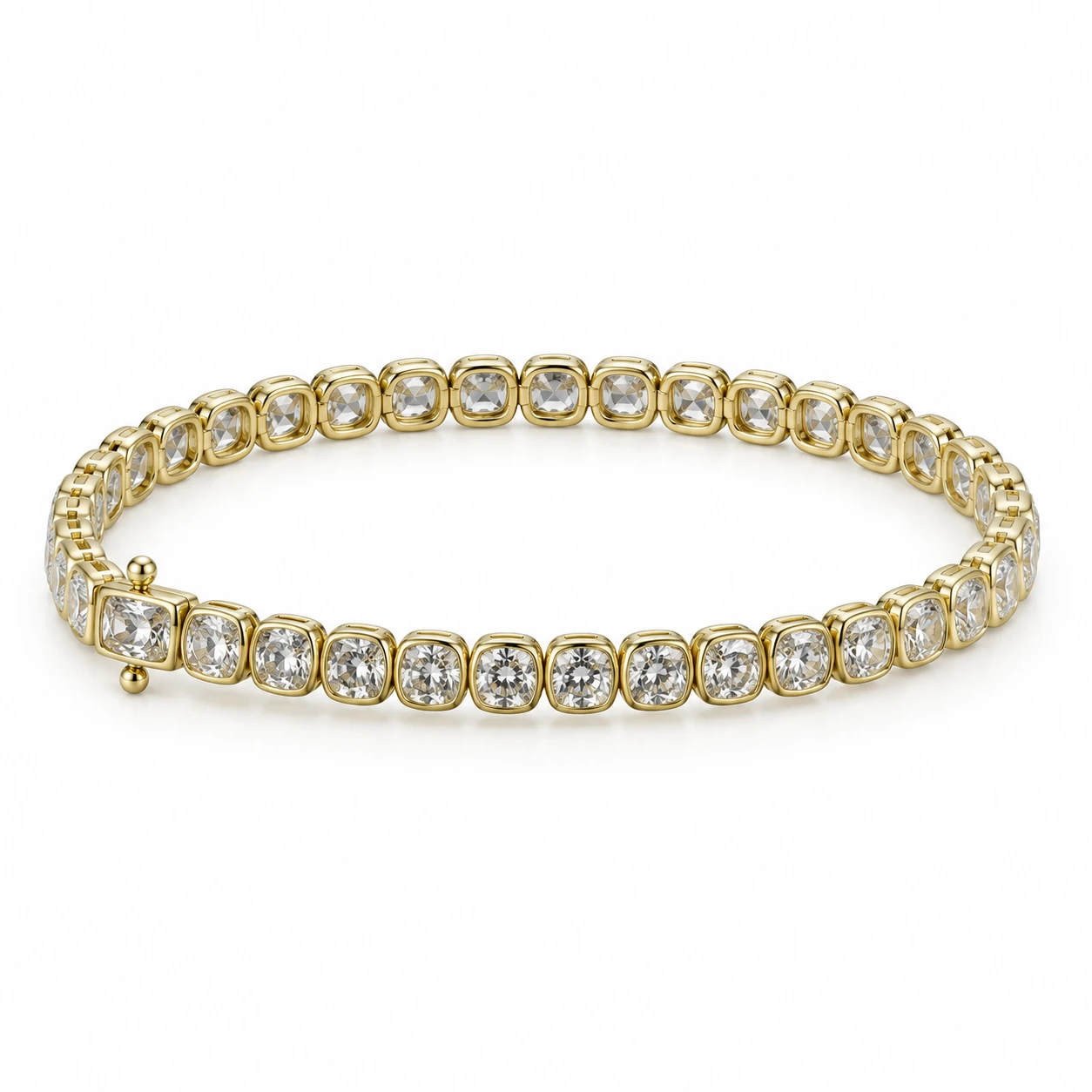 Cushion Bezel Tennis Bracelets