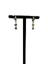 Double Stone Twinkle Drop Huggie Yellow Gold