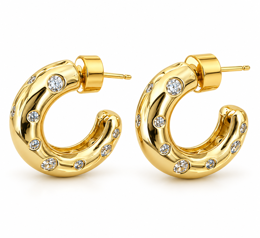 Seven Crystal Hoops