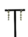Triple Stone Twinkle Drop Huggie Yellow Gold