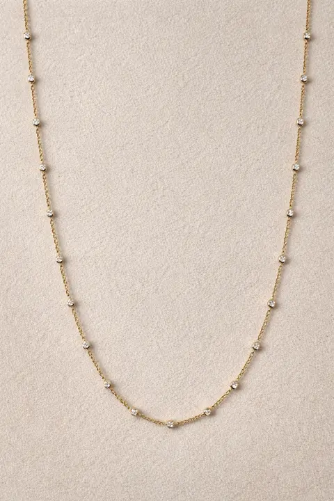 Two Tone Ball and Chain Necklace 22 inch