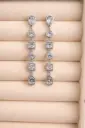 Multi Bezel Drop Earrings Sterling Silver