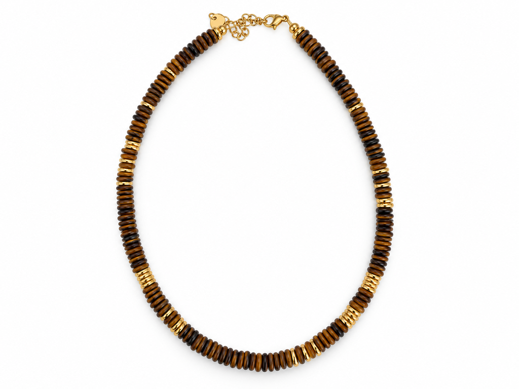 Brown & Gold Beaded Necklace