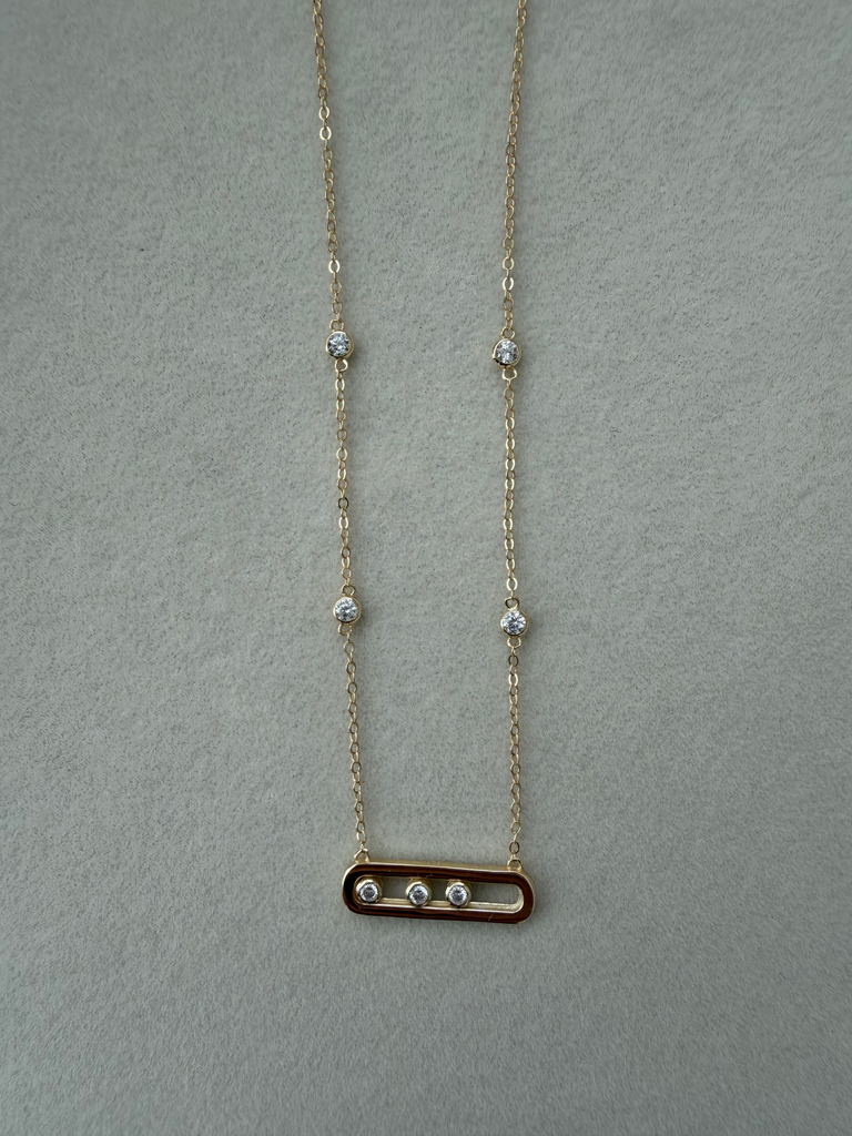 Sliding Stone Necklace 