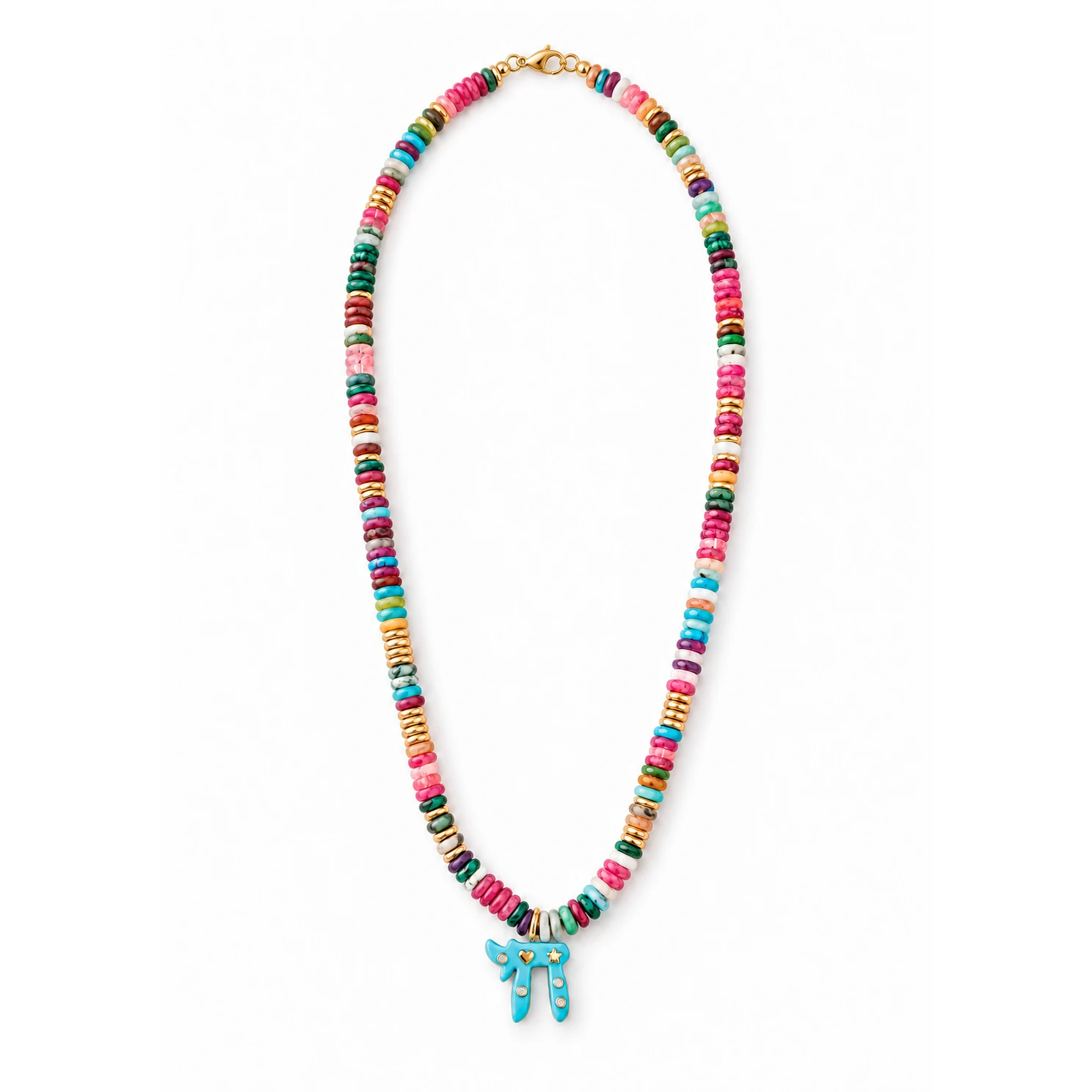 Multicolor Chai Charm Necklace  