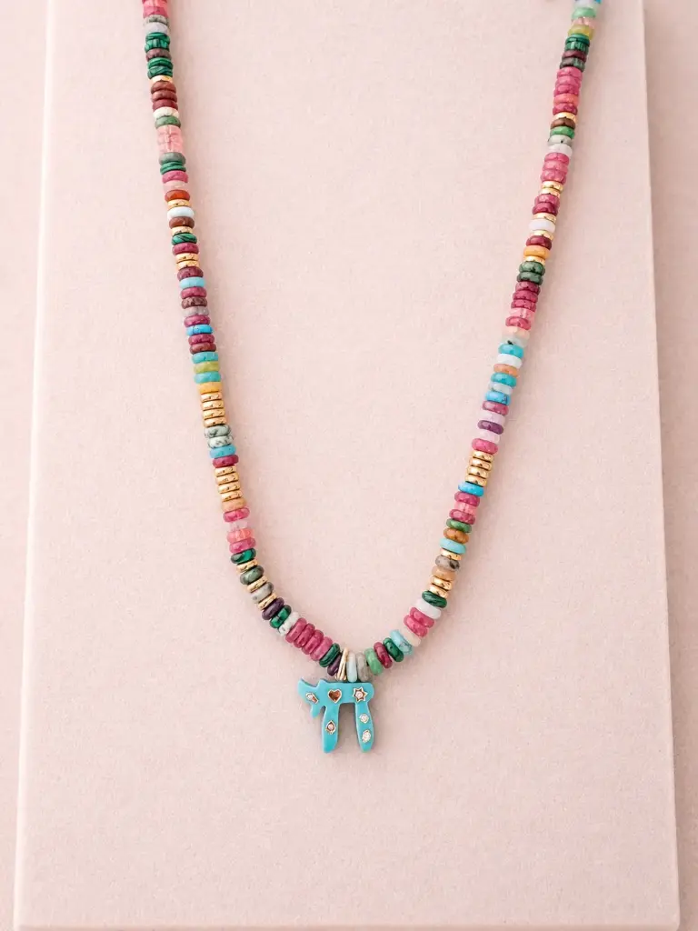 Multicolor Chai Charm Necklace  