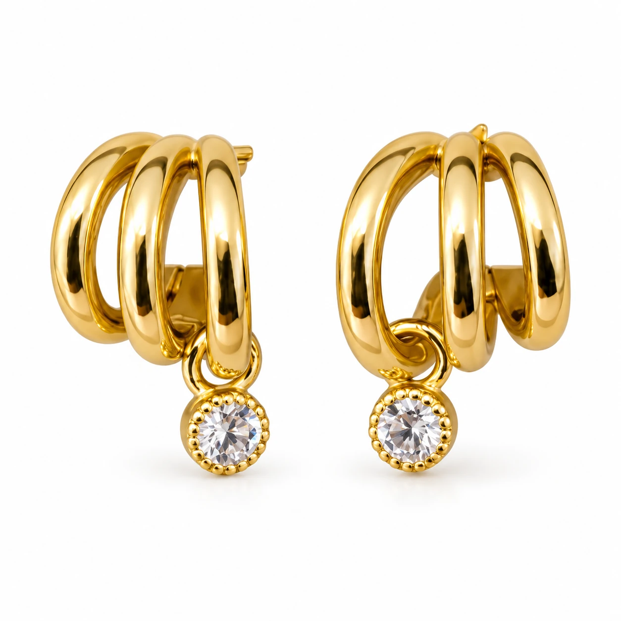 Triple Open Edge Earrings 