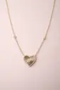 Ridged Heart Pendant Necklace