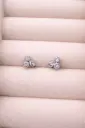 Three Cluster Stud Earrings Sterling Silver