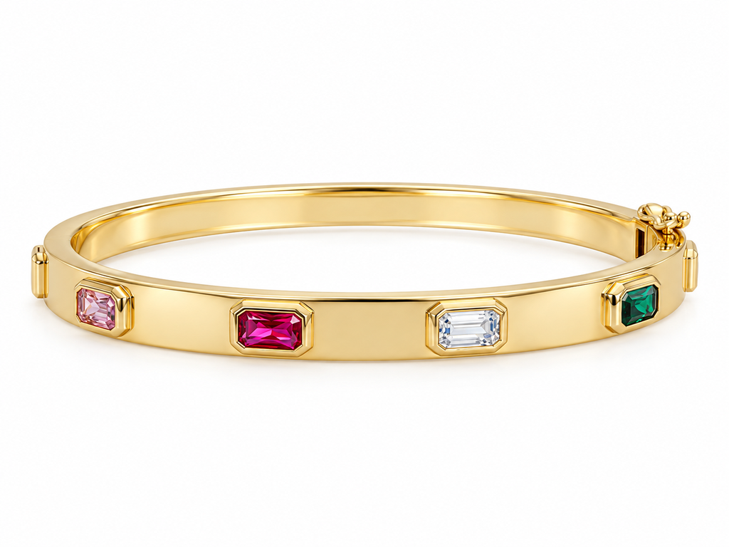Monaco Baguette Bangle (Multi-colored)