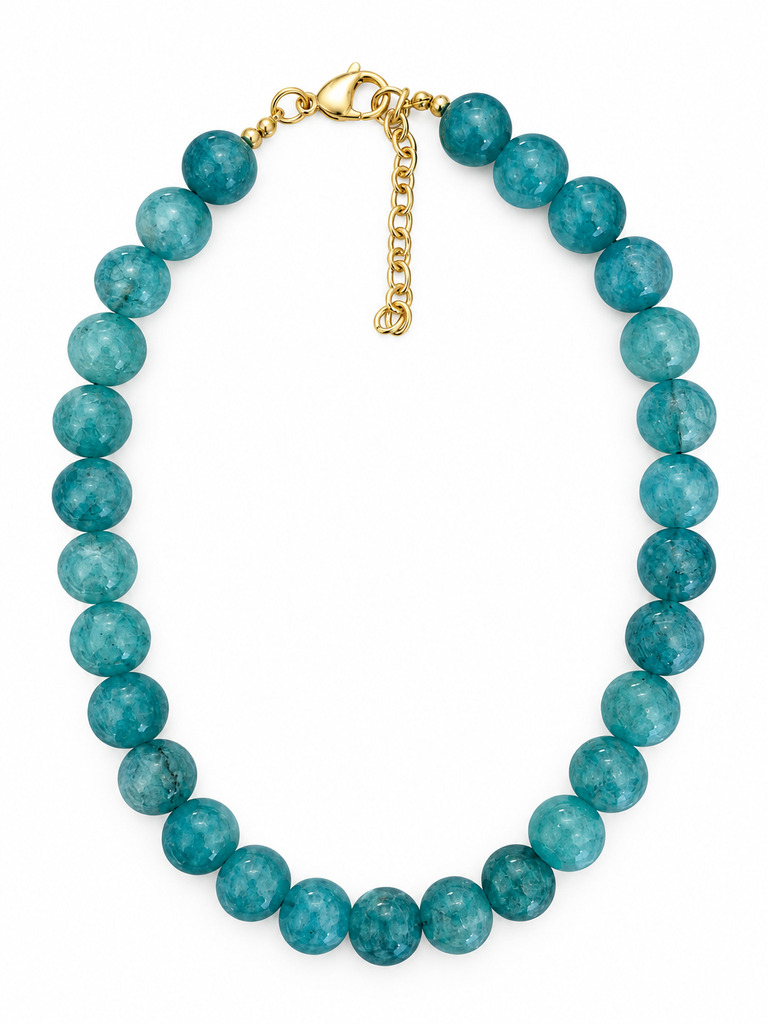 Large Turquoise Beaded Necklace  